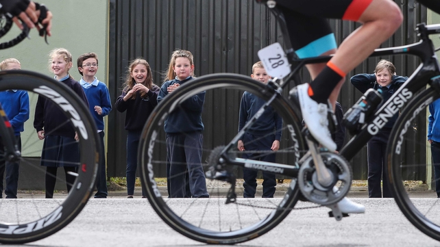 Students from Scoil Croi Ro-Naofa watch on