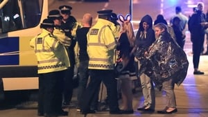 Emergency services at Manchester Arena after the explosion at the venue