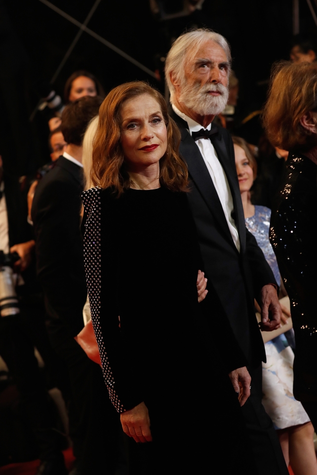 Day Six - Monday May 22:
Isabelle Huppert returns to the red carpet looking stylish as ever in all black. She is accompanied by director Michael Haneke.