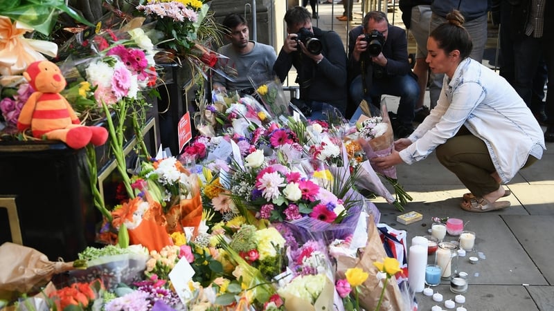 Victims being remembered at a shrine in Manchester