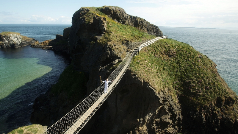 The rope bridge hangs 30 metres above the water