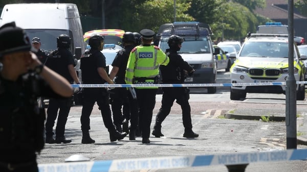 Police activity at a cordon in the Hulme area of Manchester where an army bomb disposal team was deployed