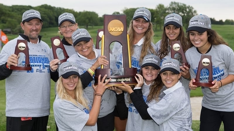 Olivia Mehaffey (4th from R) and the Arizona State University Sun Devils