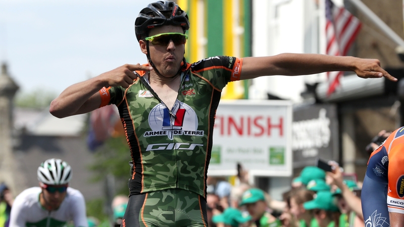 Yannis Yssad celebrates his stage win