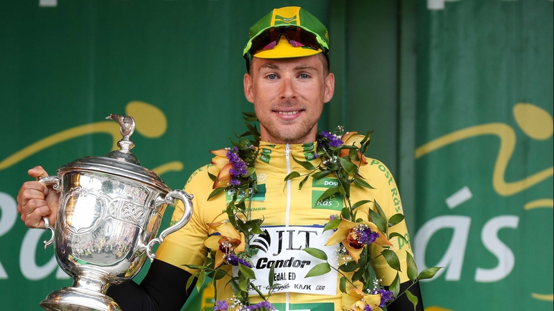 Yellow jersey holder James Gullen of JLT Condor celebrates winning the 2017 An Post Rás