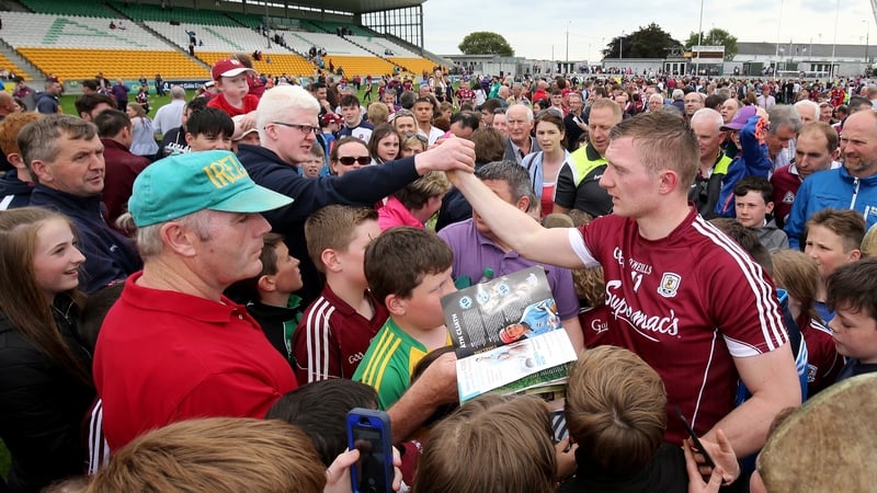 Fans flocked around Joe Canning after Galway's victory at O'Connor Park
