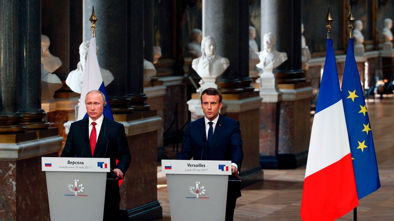 Emmanuel Macron and Vladimir Putin met in Versailles, France
