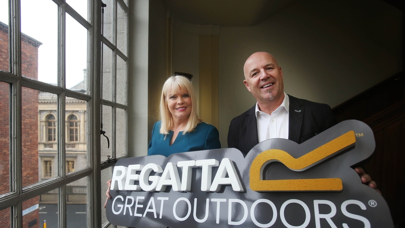 Minister Mary Mitchell O'Connor and Regatta's Brian Fox at the announcement of the company's expansion