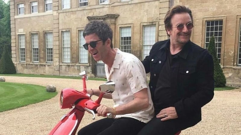 Noel and Bono having the craic at Aynhoe Park 
Twitter - @U2start