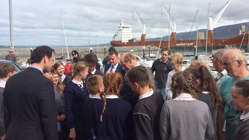 The Duke of Kent meets children from the local national school in Fenit (Pic: RNLI)
