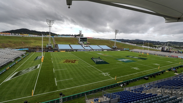 The rain finally stopped at Toll Stadium ahead of the game.