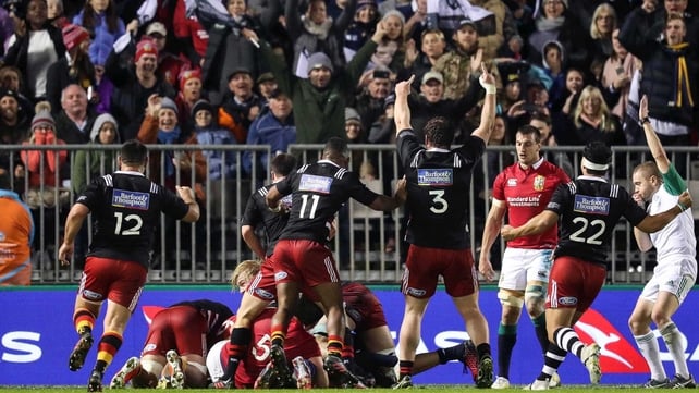 ... but New Zealand Provincial Barbarians struck for the opening try, through skipper Sam Anderson-Heather.