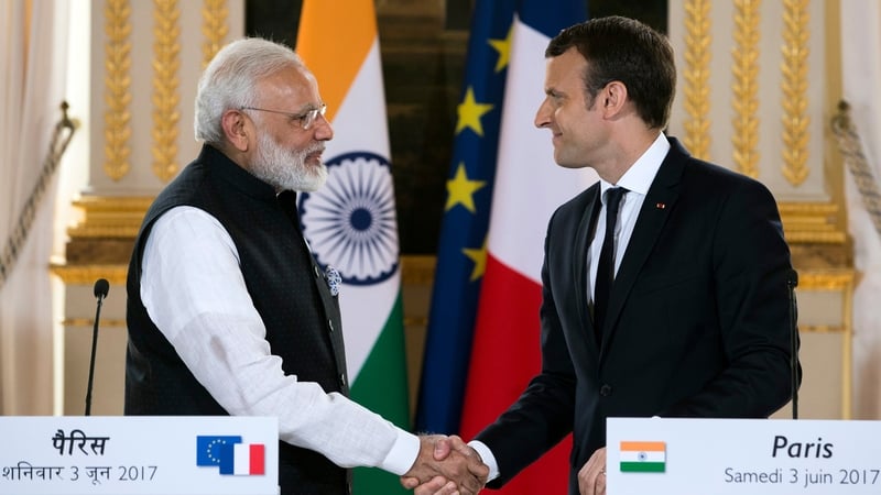 Indian Prime Minister Narendra Modi and French President Emmanuel Macron delivered a joint statement after meeting in Paris