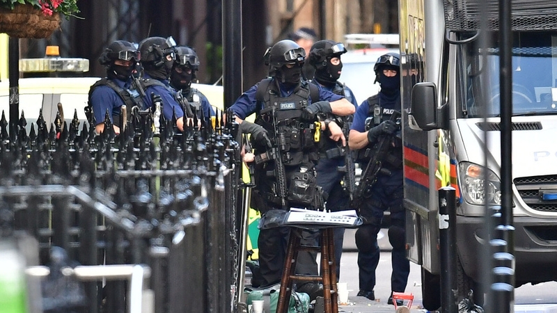 Armed police patrol the streets following the terror attack