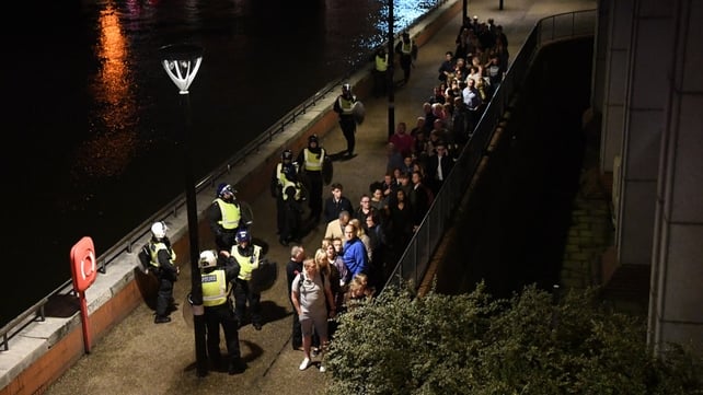 People are led to safety on Southwark Bridge