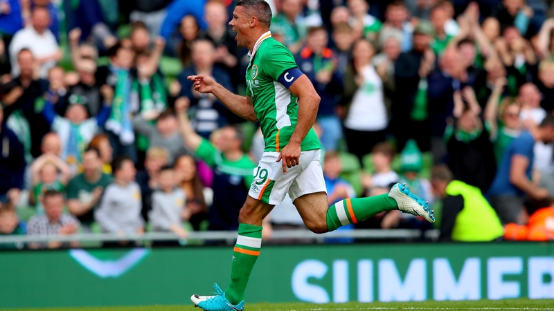 Jon Walters celebrates his goal against Uruguay
