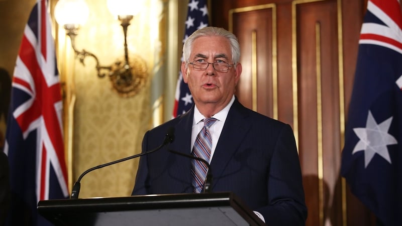 US Secretary of State Rex Tillerson made his comments during a visit to Australia