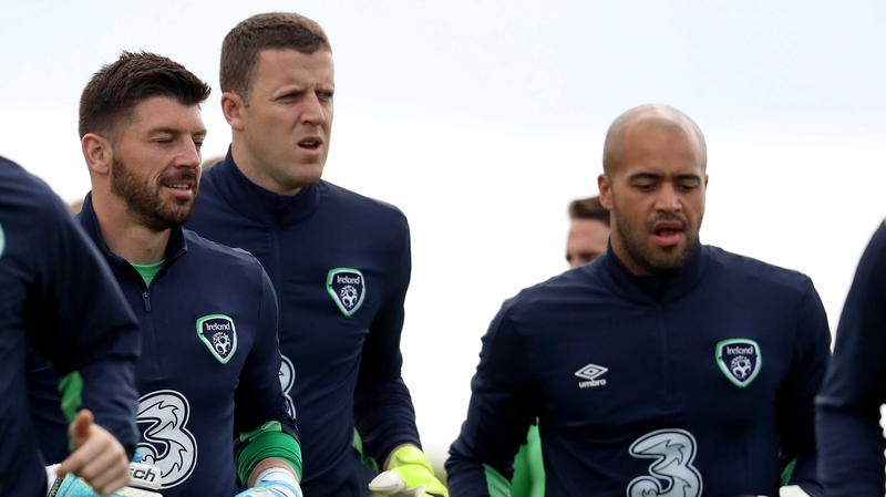 Ireland goalkeepers Keiren Westwood, Colin Doyle and Darren Randolph