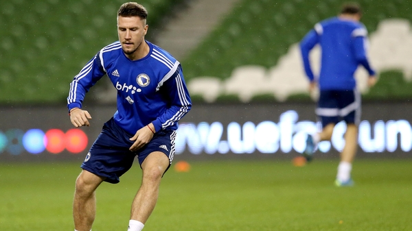 Sead Kolasinac arrives at the Emirates from Schalke