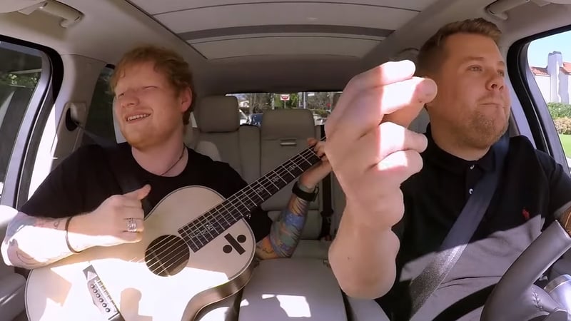 James Corden with Ed Sheeran