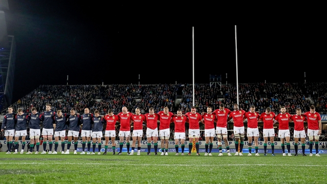 The Lions observe a minute's silence for victims of the London and Manchester attacks