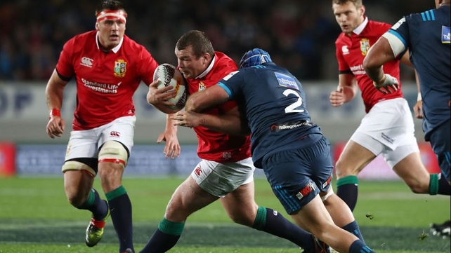Irish prop Jack McGrath is tackled