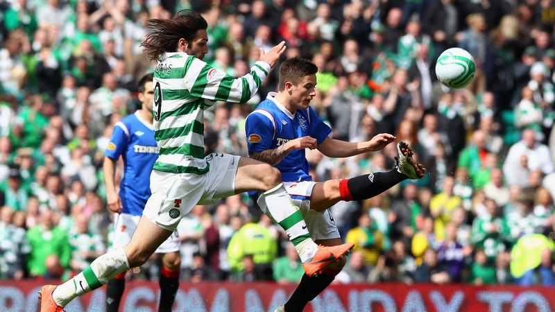 Rhys McCabe in action against Celtic for former club Rangers