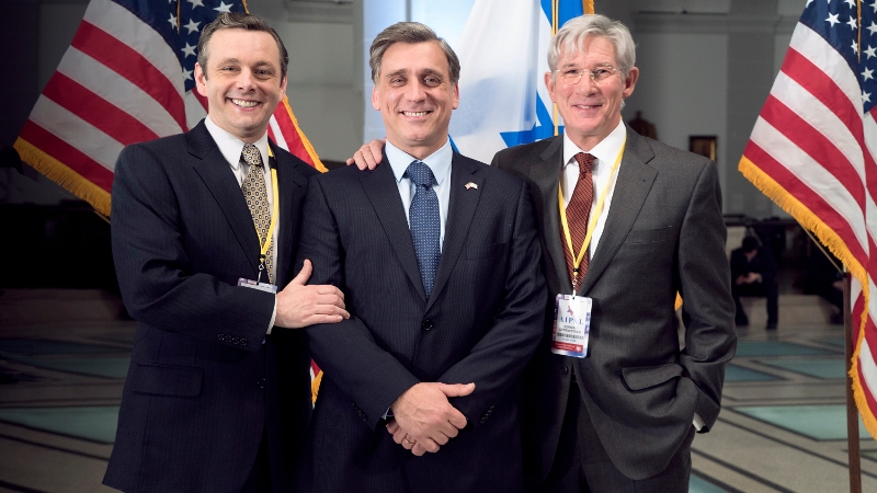 Michael Sheen, Lior Ashkenazi and Richard Gere in Norman