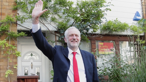 Jeremy Corbyn outside his home in London this morning