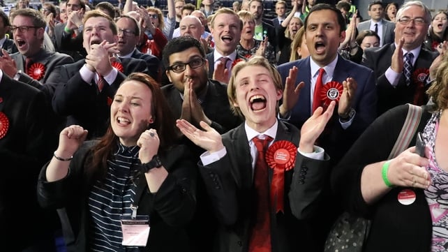 Labour supporters react as Paul Sweeney is elected in Scotland