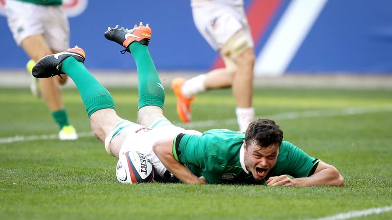 James Ryan scores on his Test debut for Ireland