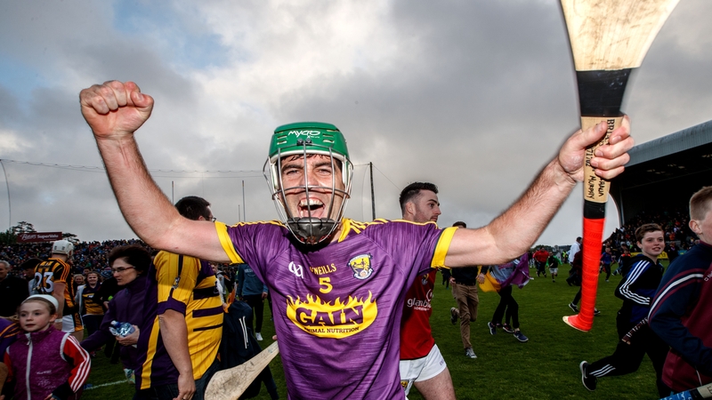 Shaun Murphy celebrates after Wexford dfeeta Kilkenny in the Leinster SHC semi-final