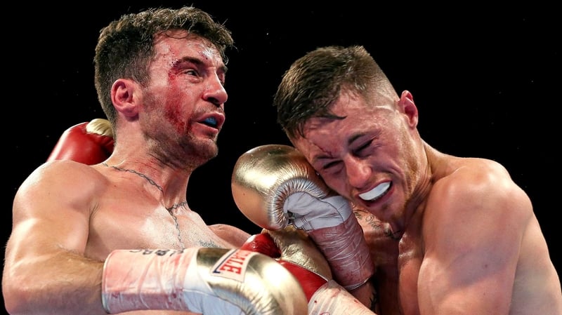 Ryan Burnett (R) in action against Lee Haskins