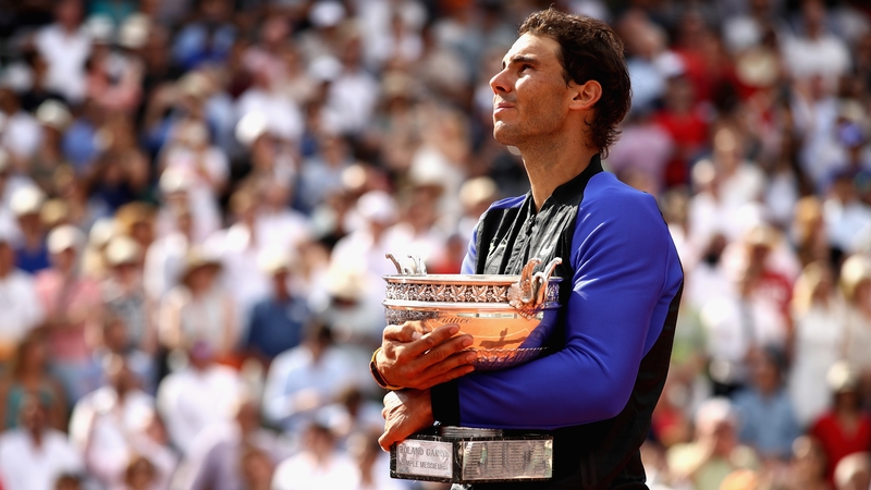 Rafa Nadal becomes the first man to reach double figures at a single slam
