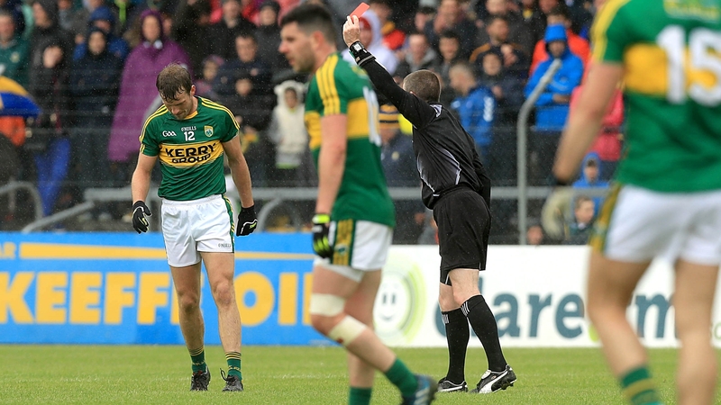 Donnchadh Walsh is dismissed during the Munster semi-final against Clare