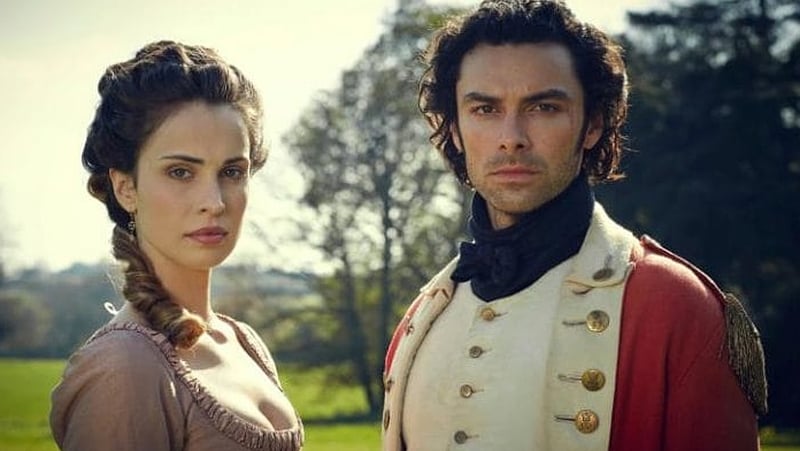 Heida Reed as Elizabeth with Aidan Turner's Poldark - "When it comes to Ross and Elizabeth, everybody blames the woman"