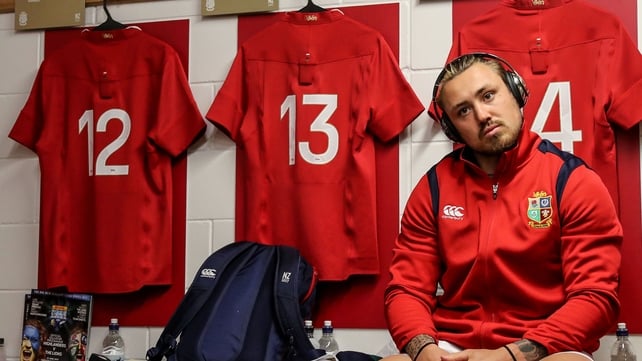 Lions' Jack Nowell in the changing room ahead of the game