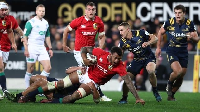Courtney Lawes is stopped in his tracks