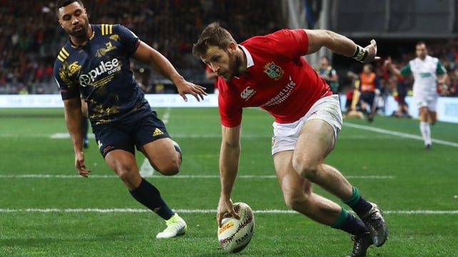 Tommy Seymour touches down for the Lions' second try