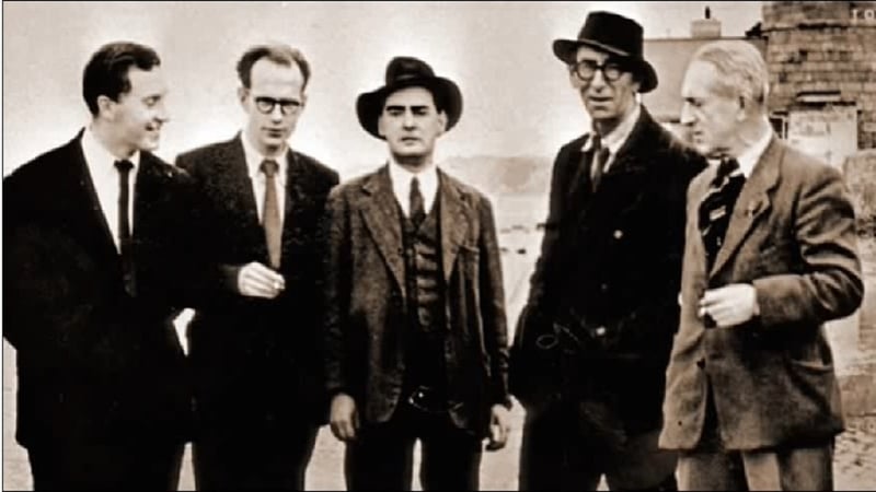 The original Bloomsday boys of summer (left to right): John Ryan, Anthony Cronin, Brian O'Nolan, Patrick Kavanagh and Tom Joyce