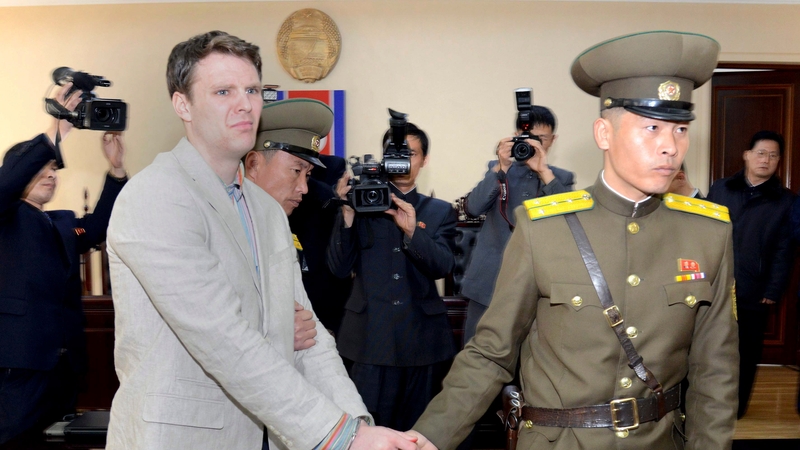 A handout photo of Otto Warmbier following his arrest