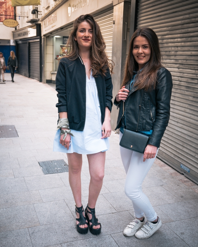 Elise Querard and Mervé Yuksel - These pretty students know how to dress for the summer by adding the perfect layers to their fresh summer look.