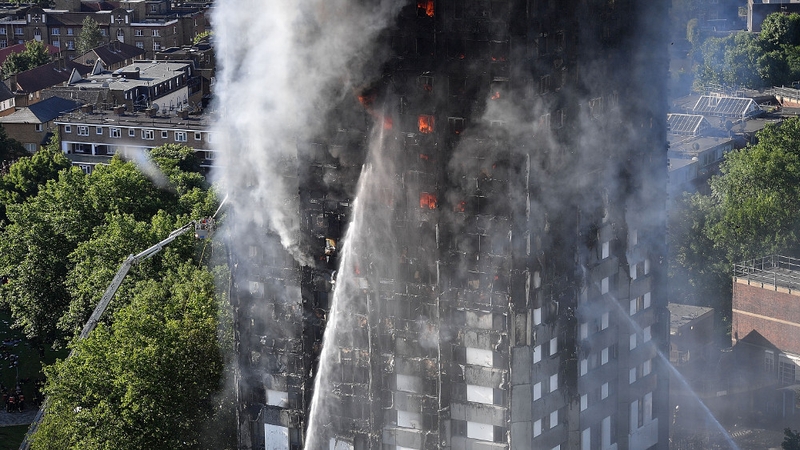 24-storey Grenfell Tower was engulfed in flames after fire broke out during the night on 14 June 2017