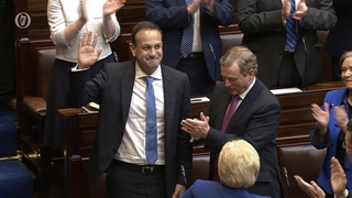 Enda Kenny congratulates his predecessor in the Dáil