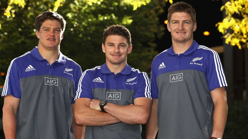 (L-R) Scott Barrett, Beauden Barrett and Jordie Barrett