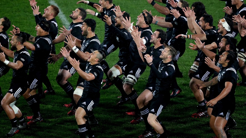 The Maori All Blacks perform the haka at Thomond Park