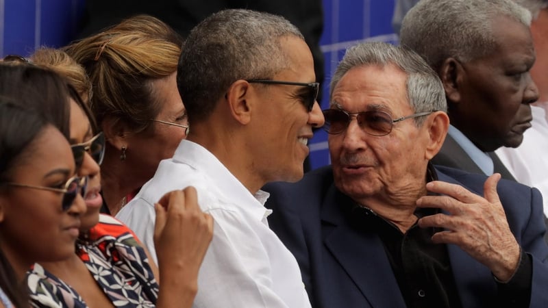 Barack Obama and Raoul Castro at a baseball game in Havana in 2016 during the first visit by a sitting US president to Cuba in 88 years