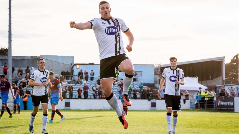 Patrick McEleney celebrates his wonder goal
