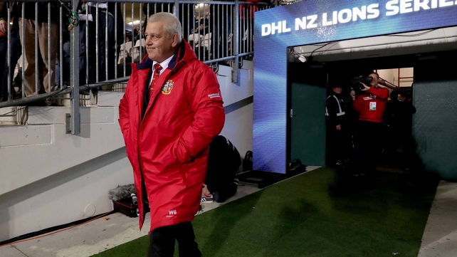 Warren Gatland walks out at International Stadium