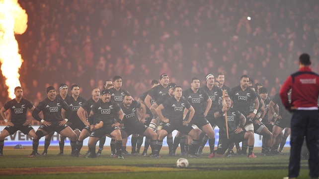 The Maori All Blacks perform the Haka